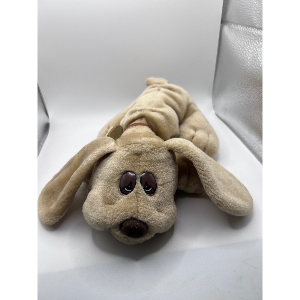 Little Lonely Puppies JRL Toys 1980s Light Brown Dog W Leather Collar Plush‎ Toy